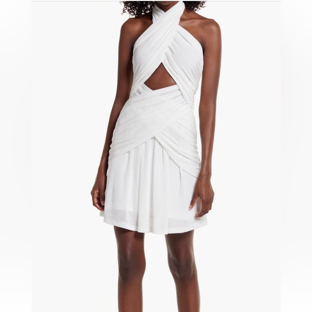 NWT Misha White Callie Halter Dress Size 8
